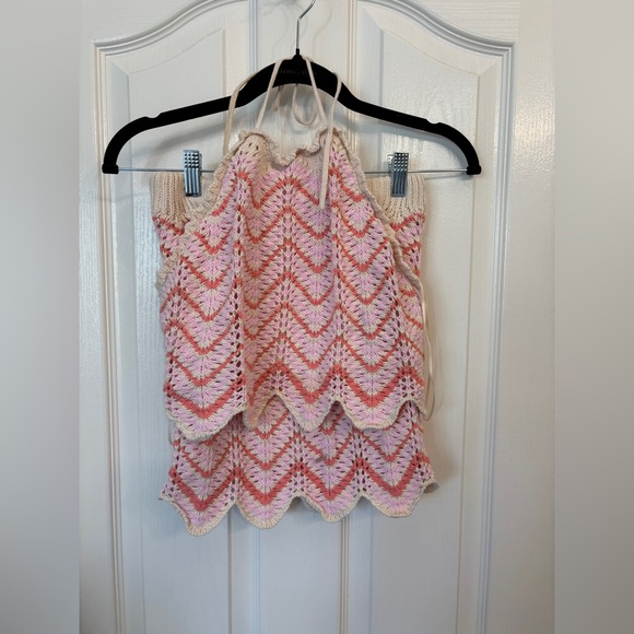 Freshman 1996 Crochet Skirt Set Tieback Top Mini Skirt Women’s XS Style #146919 - Picture 2 of 10